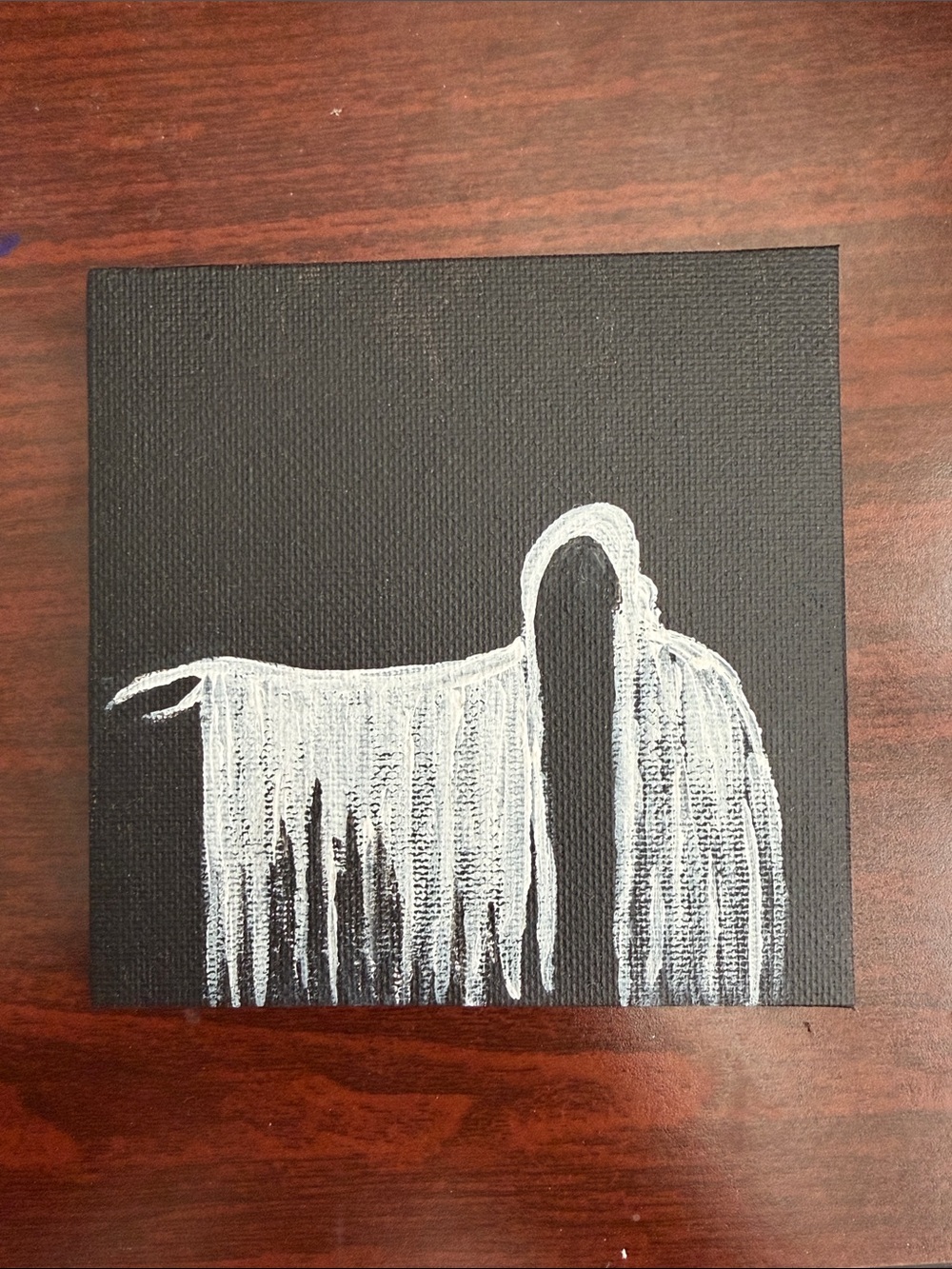 Hand Crafted Black Canvas with Grim Reaper